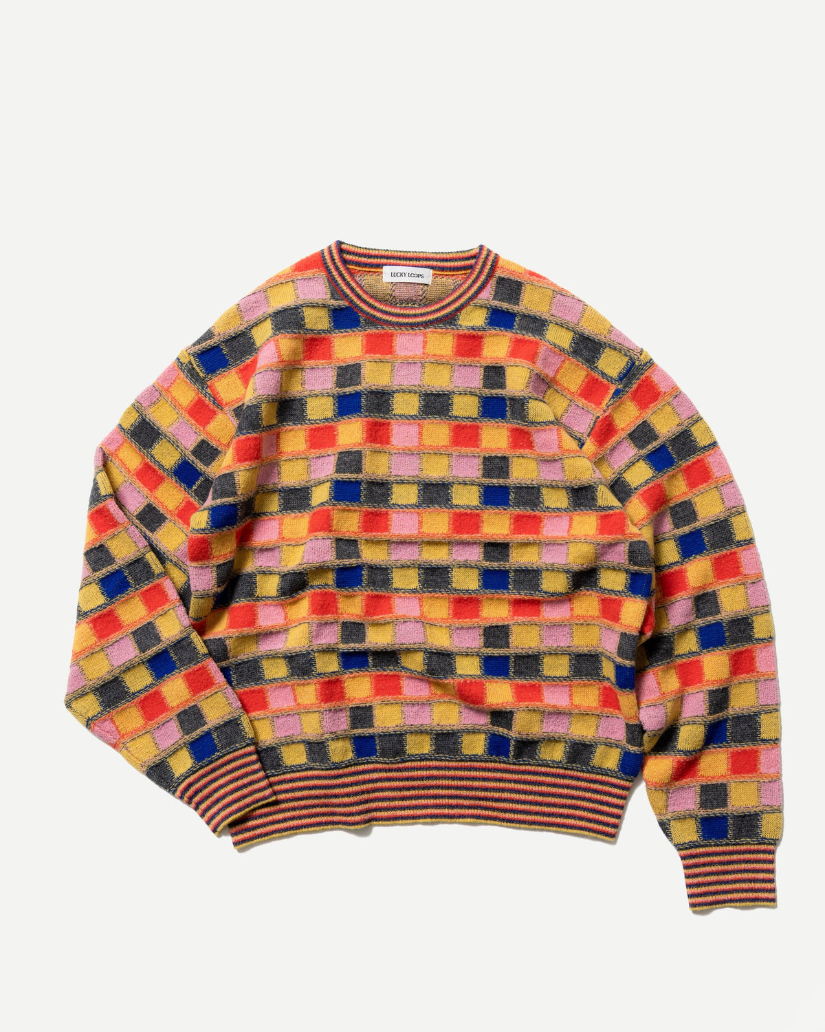 MULTICOLOR CHECKERBOARD PULLOVER