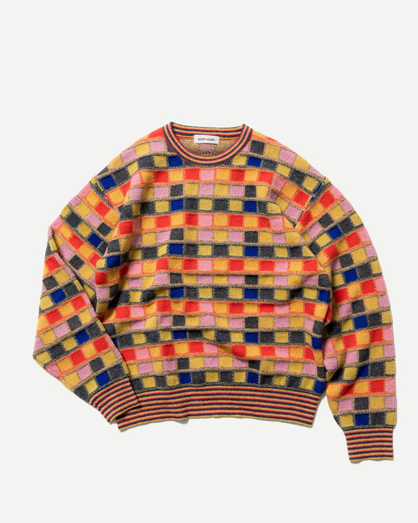 MULTICOLOR CHECKERBOARD PULLOVER