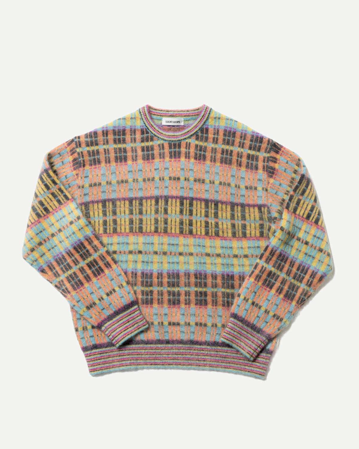 MIXED CHECK JACQUARD PULLOVER