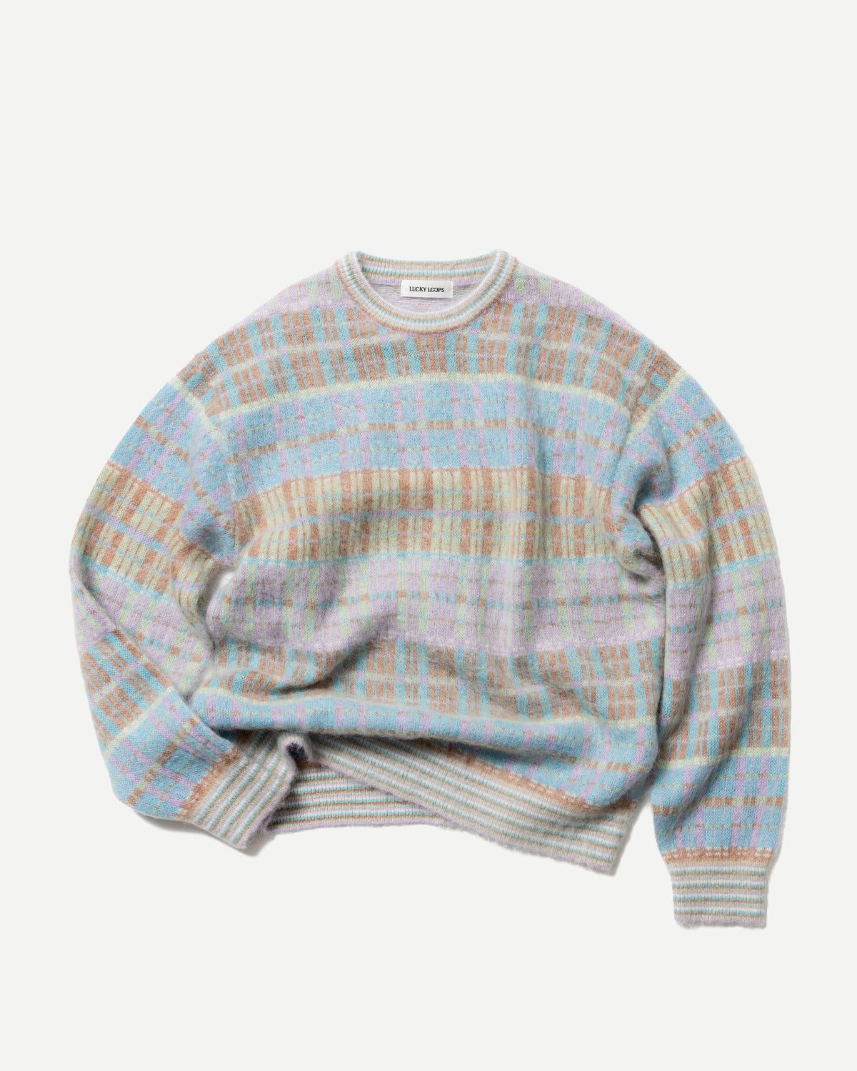 MIXED CHECK JACQUARD PULLOVER