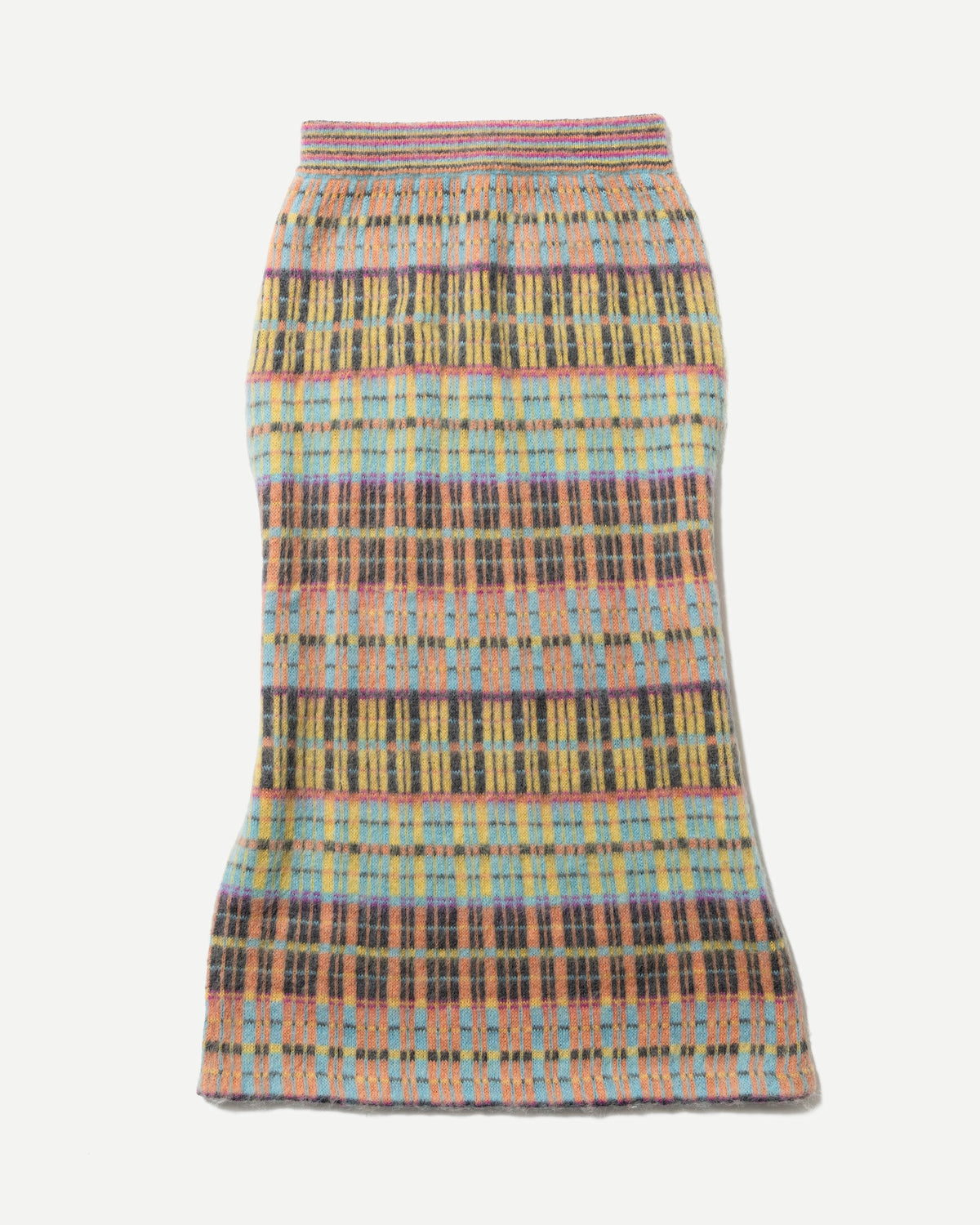 MIXED CHECK JACQUARD SKIRT