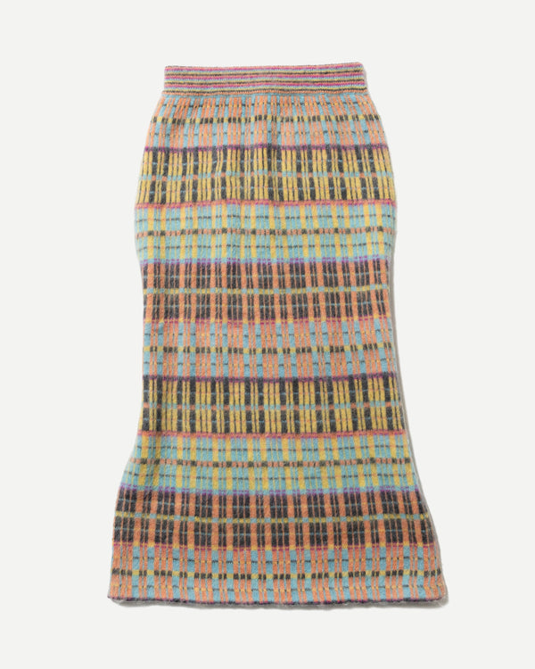 MIXED CHECK JACQUARD SKIRT