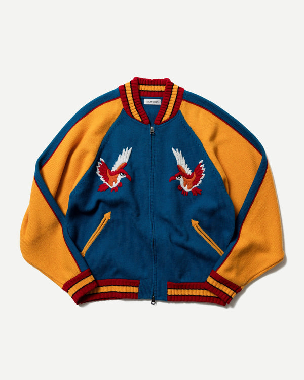 EMBROIDERED SUKAJAN KNIT JACKET