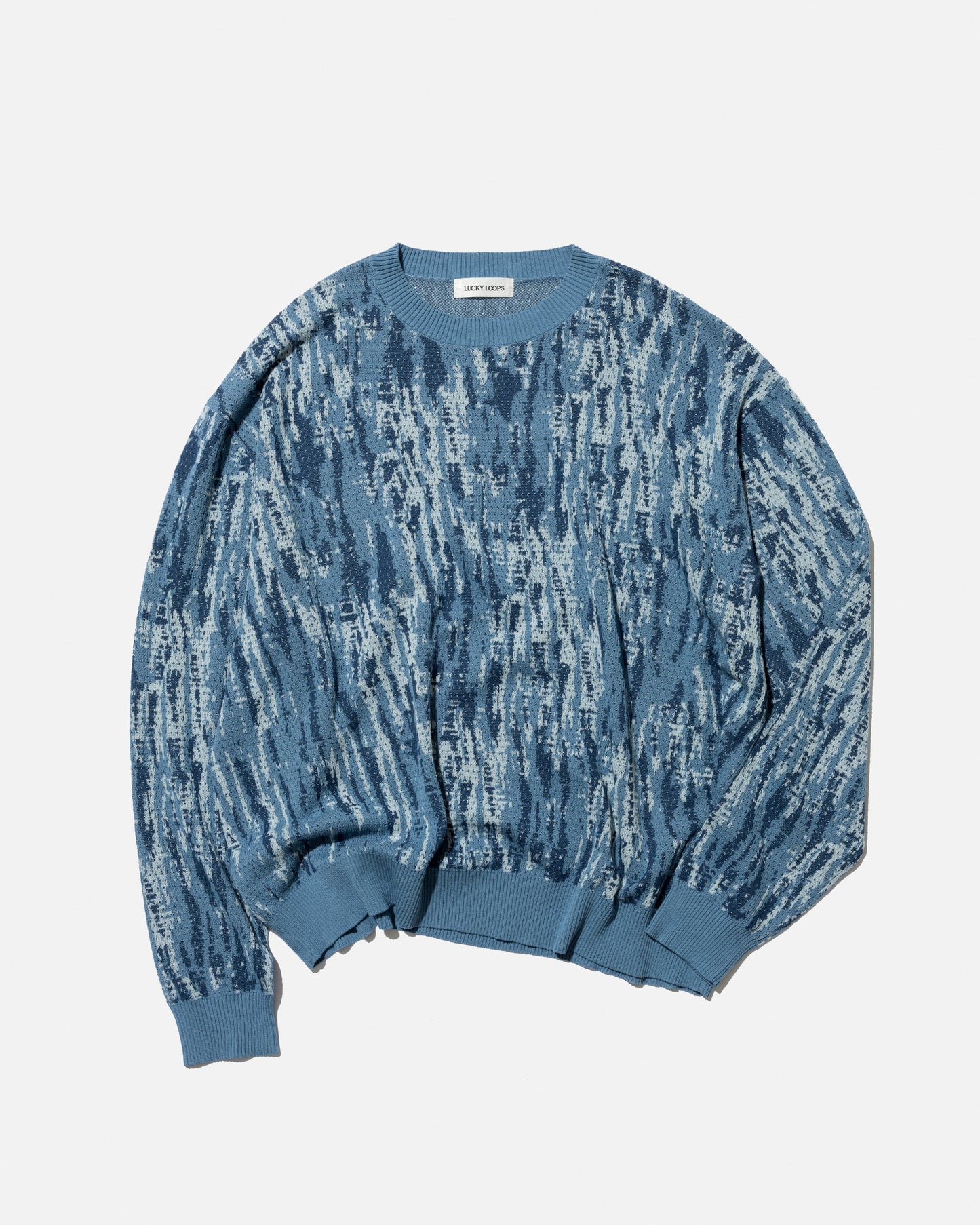 TIE DYE PATTERN MESH CREW