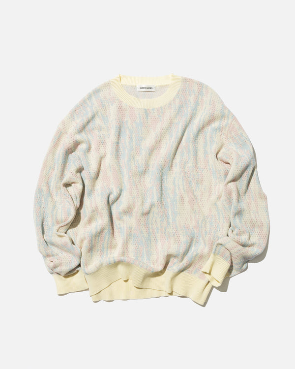 TIE DYE PATTERN MESH CREW