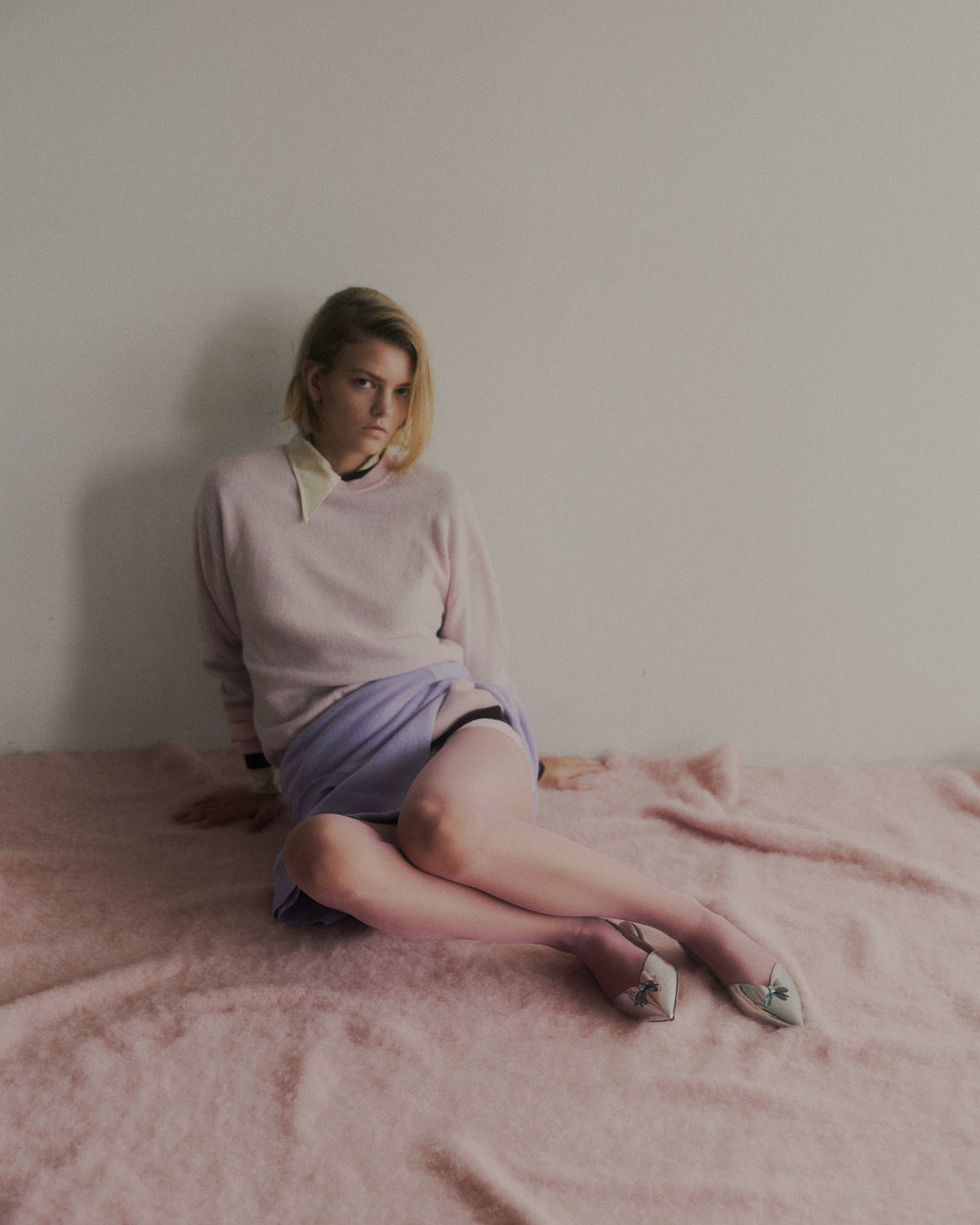 WOOL CASHMERE CREW NECK PULLOVER
