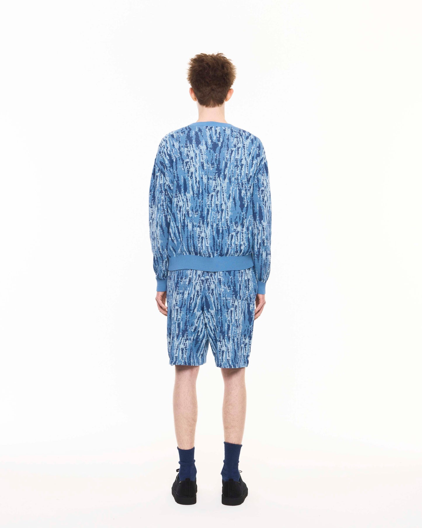 TIE DYE PATTERN MESH CREW