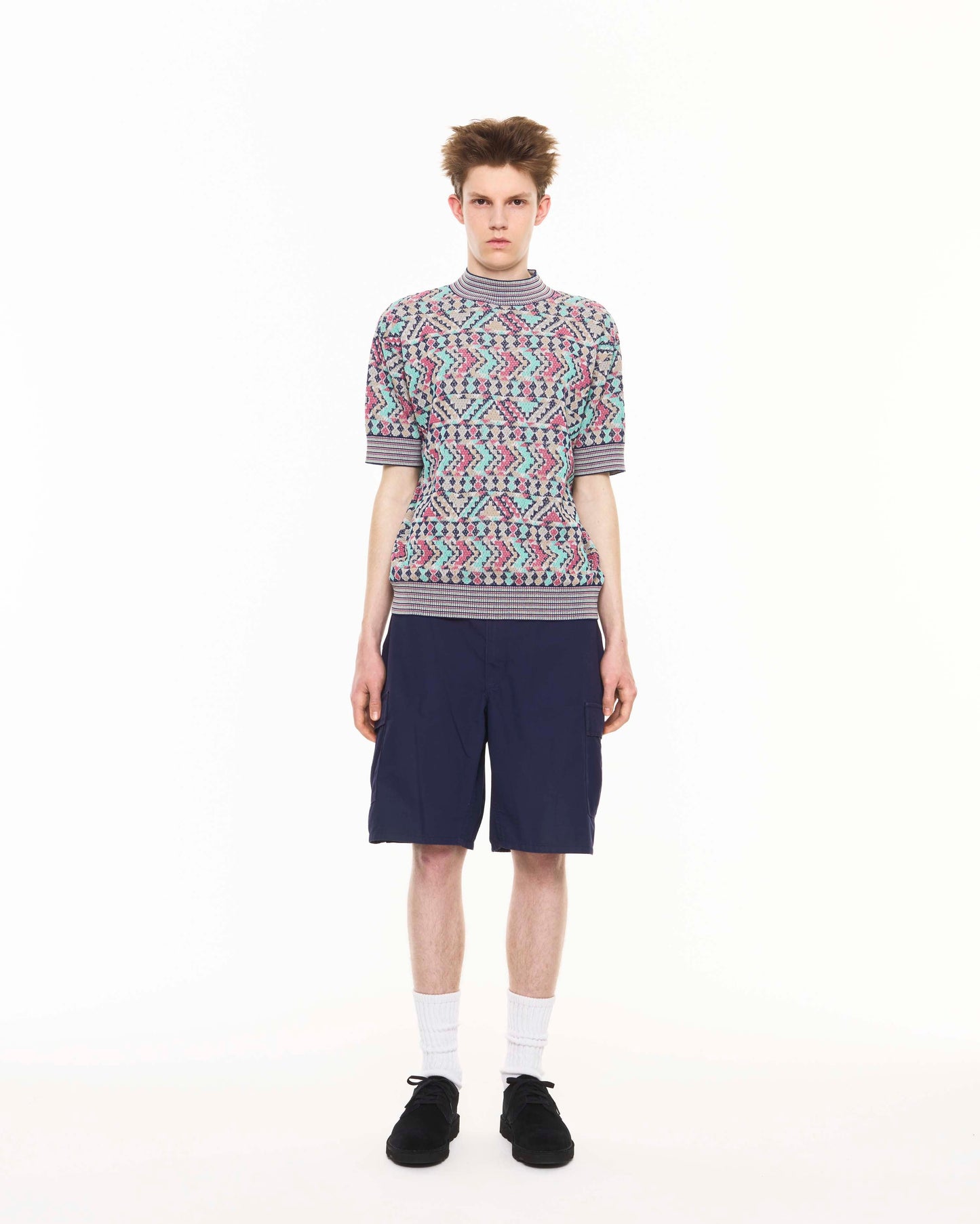 PATTERNED MESH MOC NECK