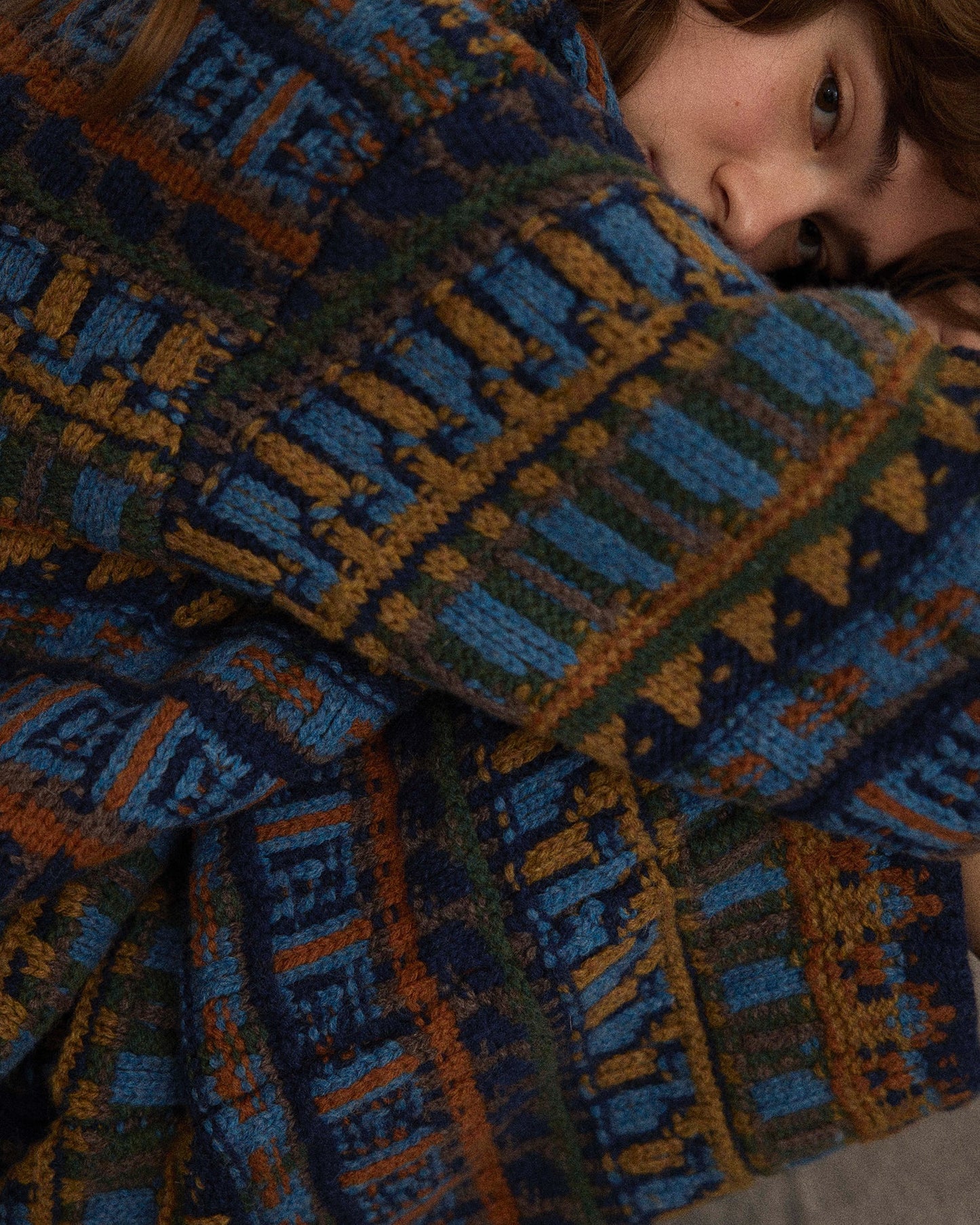 NATIVE PATTERN ZIP BLOUSON